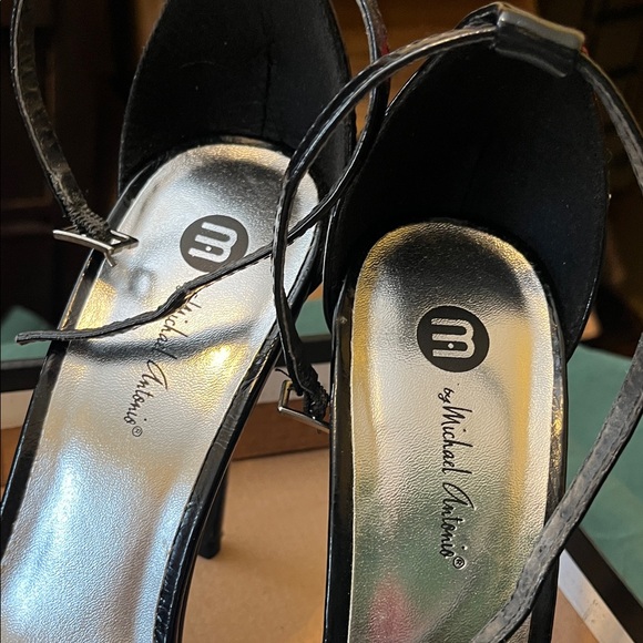 Michael Antonio Lovina Black Ankle Strap Stilettos 9 - Picture 11 of 13